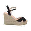 ALBA25 ESPADRILLES SANDALO CON TACCO ANTE NEGRO