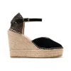 ALBA6 ESPADRILLES SANDALO CON TACCO SERRAJE NEGRO