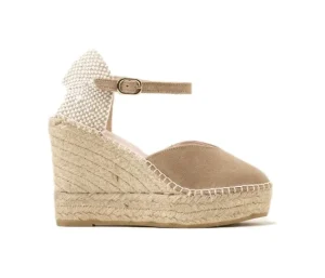 ALBA6 ESPADRILLES SANDALO CON TACCO SERRAJE TOPO