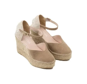 ALBA6 ESPADRILLES SANDALO CON TACCO SERRAJE TOPO