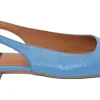 BALLERINA IN PELLE AZZURRA CON CINTURINO