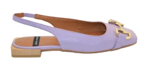 BALLERINA IN PELLE VIOLA CON CINTURINO