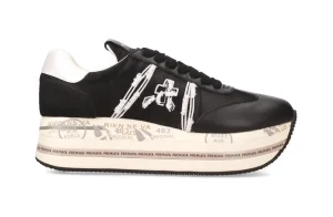 BETH 6953 nera logo effetto cotone bianco