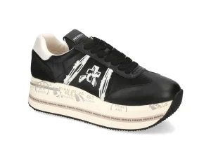 BETH 6953 nera logo effetto cotone bianco