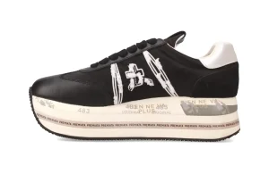 BETH 6953 nera logo effetto cotone bianco