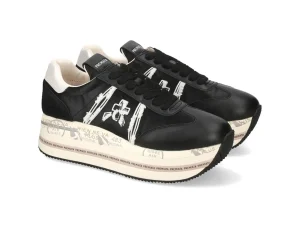 BETH 6953 nera logo effetto cotone bianco