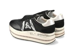 BETH 6953 nera logo effetto cotone bianco