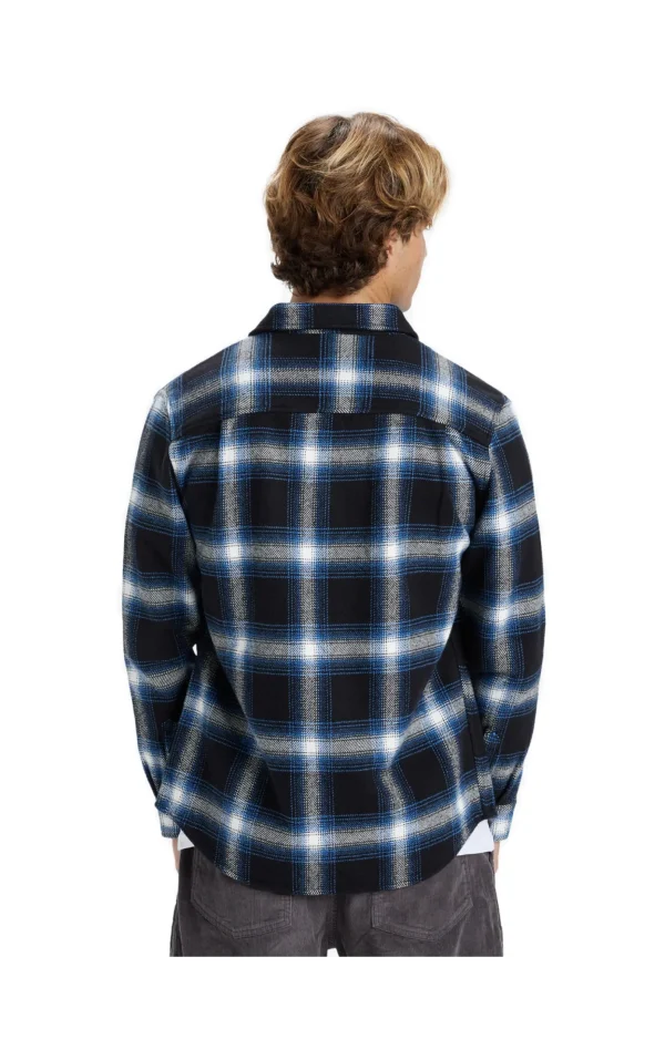 CAMICIA DNA FLANNEL BLUE WHITE BLACK CHECK