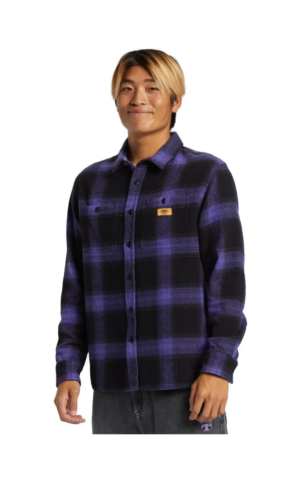 CAMICIA MERCURY FLANNEL PURPLE BLACK CHECK