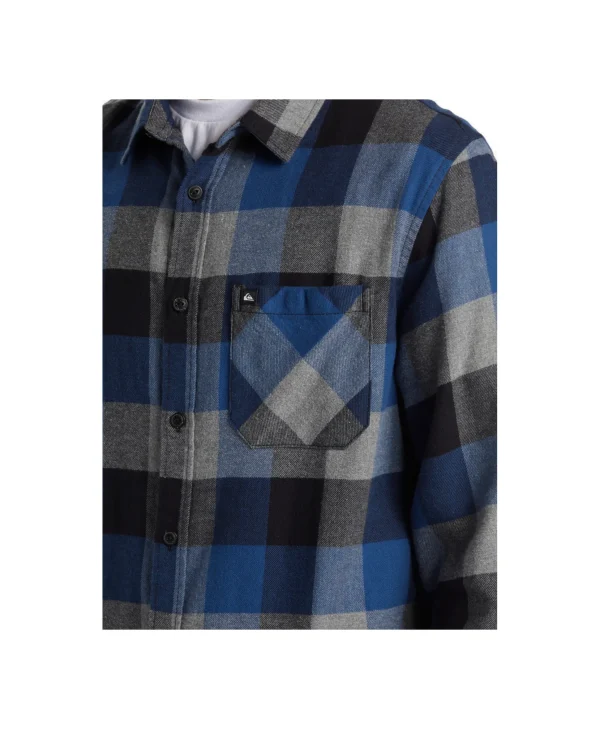 CAMICIA MOTHERFLY FLANNEL BLU GREY BLACK CHECK