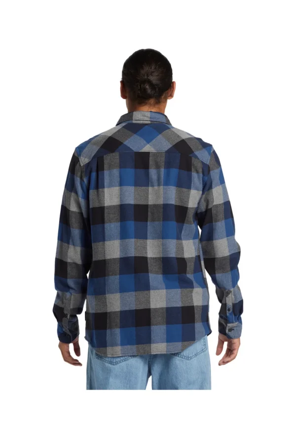 CAMICIA MOTHERFLY FLANNEL BLU GREY BLACK CHECK