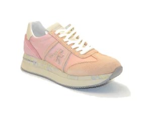CONNY 6673 bianco rosa camoscio tessuto