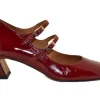 DAMDO - Shiny leather low heel Mary Jane Rubino