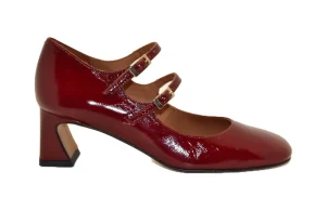 DAMDO - Shiny leather low heel Mary Jane Rubino