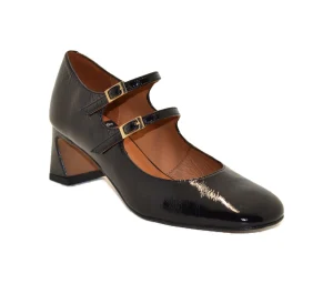 DAMDO - Shiny leather low heel Mary Jane Negro