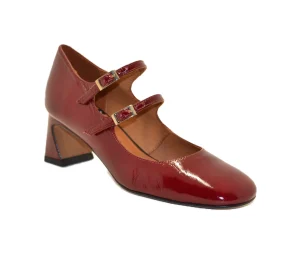 DAMDO - Shiny leather low heel Mary Jane Rubino