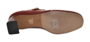DAMDO - Shiny leather low heel Mary Jane Rubino