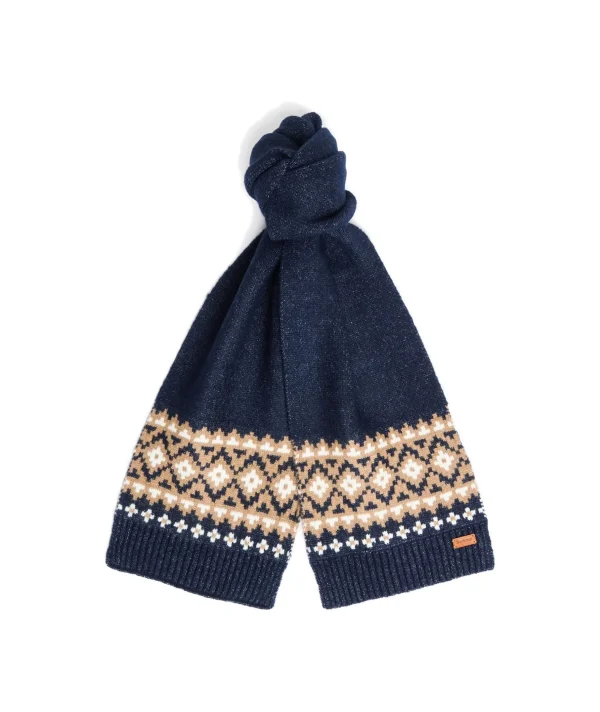 EDEN FAIRISLE BEANIE AND SCARF NAVY GIFT SET