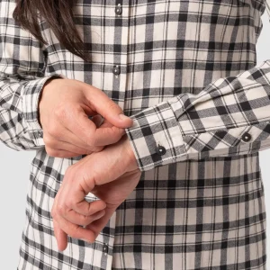 FANES FLANNEL 5 POLARLITE CAMICIA DONNA OATMEAL BLACK OUT