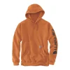 FELPA LOOSE FIT SLEEVE LOGO HOOD MARMALADE