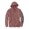 FELPA LOOSE FIT SLEEVE LOGO HOOD APPLE HEATHER