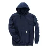 FELPA LOOSE FIT SLEEVE LOGO HOOD NAVY
