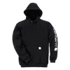 FELPA LOOSE FIT SLEEVE LOGO HOOD BLACK
