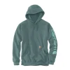 FELPA LOOSE FIT SLEEVE LOGO HOOD SEA PINE