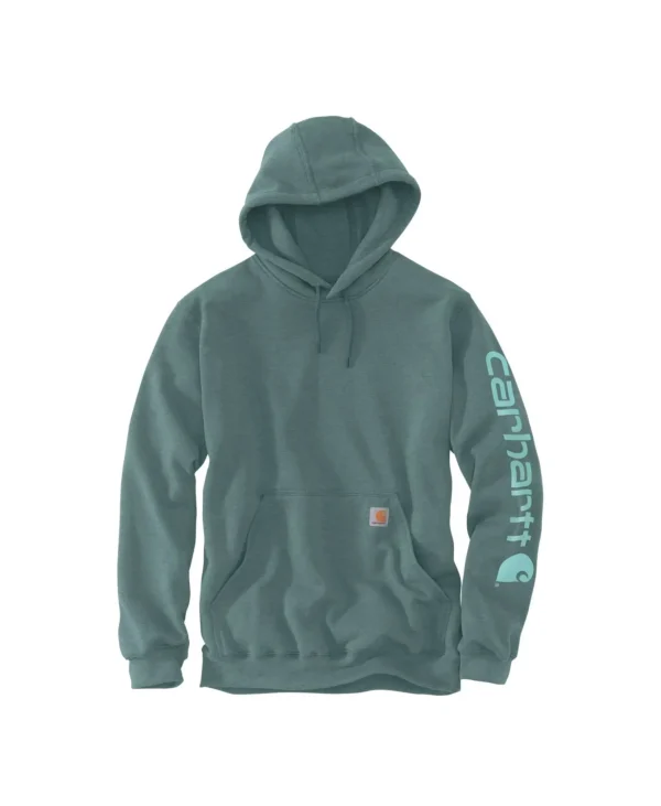 FELPA LOOSE FIT SLEEVE LOGO HOOD SEA PINE