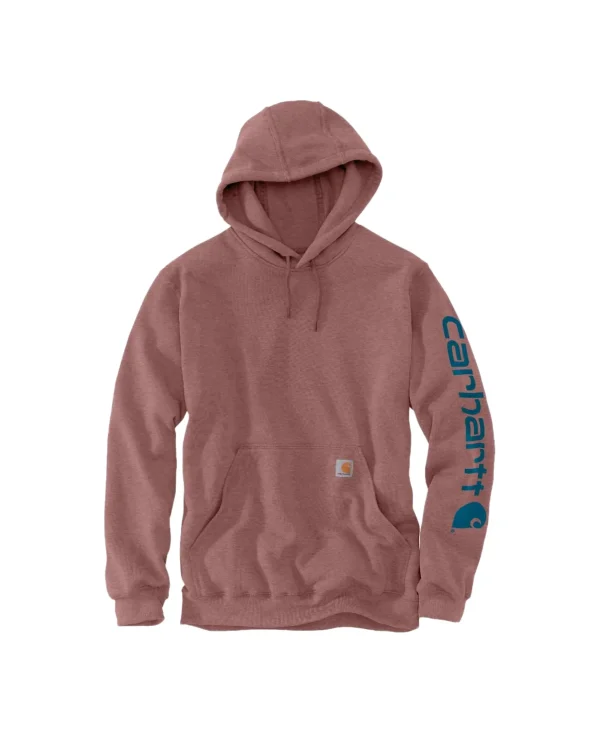 FELPA LOOSE FIT SLEEVE LOGO HOOD APPLE HEATHER