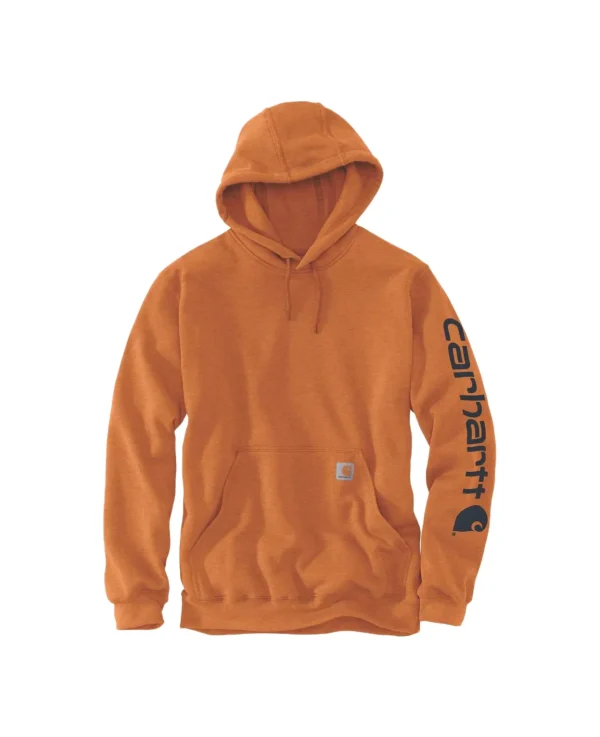 FELPA LOOSE FIT SLEEVE LOGO HOOD MARMALADE