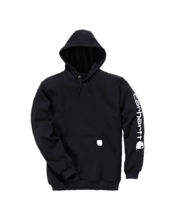 FELPA LOOSE FIT SLEEVE LOGO HOOD BLACK