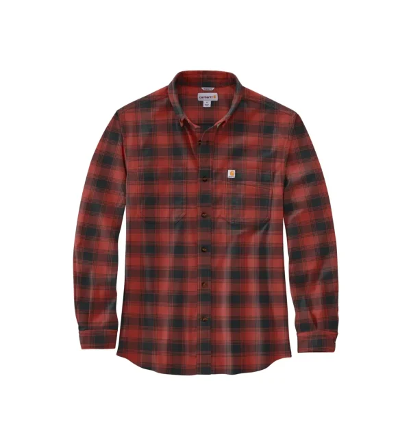 FLAN PLAID SHIRT BLACK RED 105945 R81