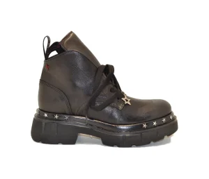GIO PIU ANFIBIO IN PELLE NERA COMBI BLACK CORA-08