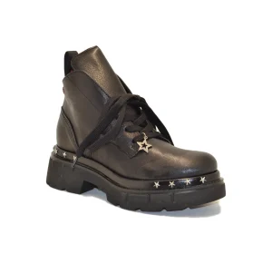 GIO PIU ANFIBIO IN PELLE NERA COMBI BLACK CORA-08