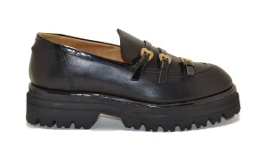 GIO PIU MOCASSINO IN PELLE CON FIBIE NERO MIA-01 COMBI BLACK