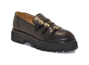 GIO PIU MOCASSINO IN PELLE CON FIBIE NERO MIA-01 COMBI BLACK