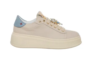 GIO PIU SNEAKER PIA 312A COMBI GATTO BEIGE AZZURRO