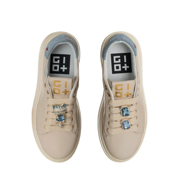 GIO PIU SNEAKER PIA 312A COMBI GATTO BEIGE AZZURRO