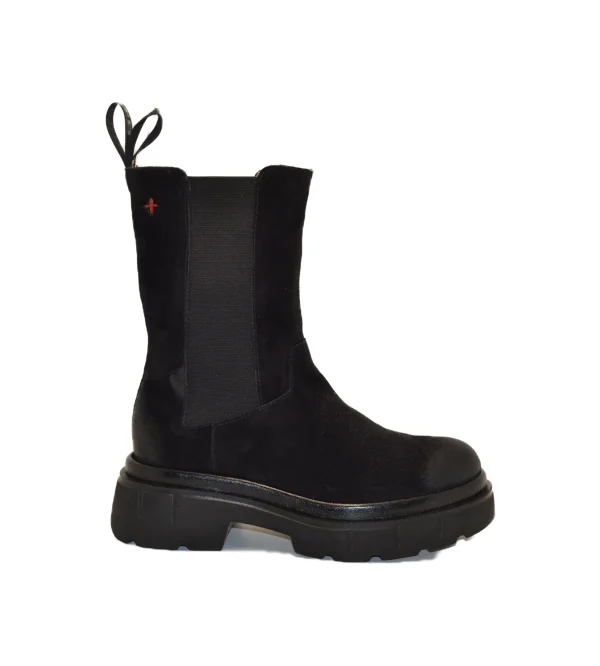 GIO PIU STIVALETTO IN CAMOSCIO NERO COMBI VELOUR BLACK CORA-09