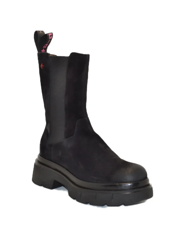 GIO PIU STIVALETTO IN CAMOSCIO NERO COMBI VELOUR BLACK CORA-09