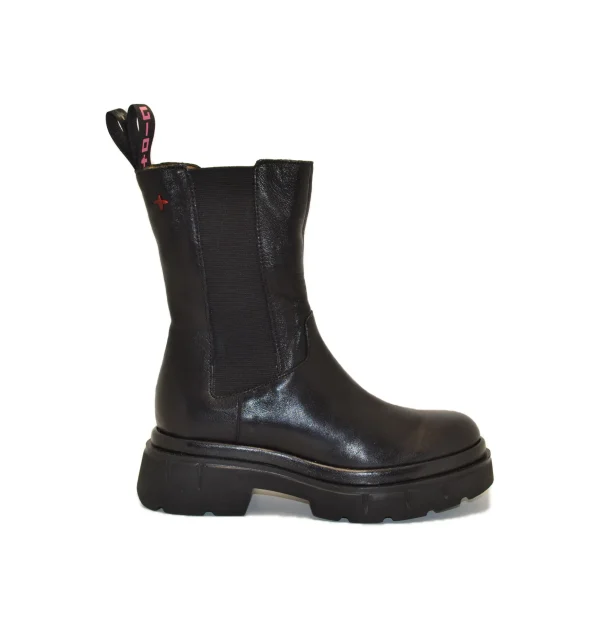 GIO PIU STIVALETTO IN PELLE NERO COMBI LAVATO NERO CORA-09B