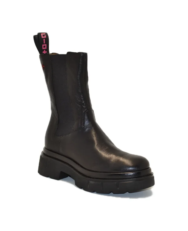 GIO PIU STIVALETTO IN PELLE NERO COMBI LAVATO NERO CORA-09B