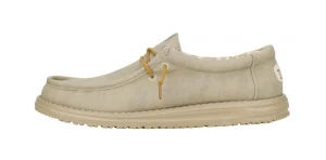 HEY DUDE WALLY WAXED CANVAS MAN LIGHT GREY