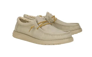 HEY DUDE WALLY WAXED CANVAS MAN LIGHT GREY