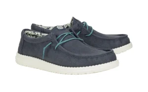 HEY DUDE WALLY WAXED CANVAS MAN NAVY