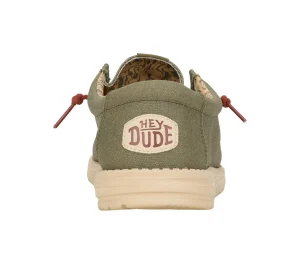 HEY DUDE WALLY WAXED CANVAS MAN OLIVE