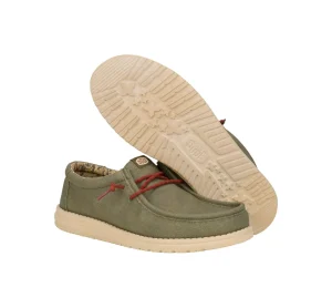 HEY DUDE WALLY WAXED CANVAS MAN OLIVE
