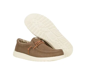 HEY DUDE WALLY WAXED CANVAS MAN WALNUT