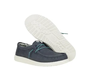 HEY DUDE WALLY WAXED CANVAS MAN NAVY